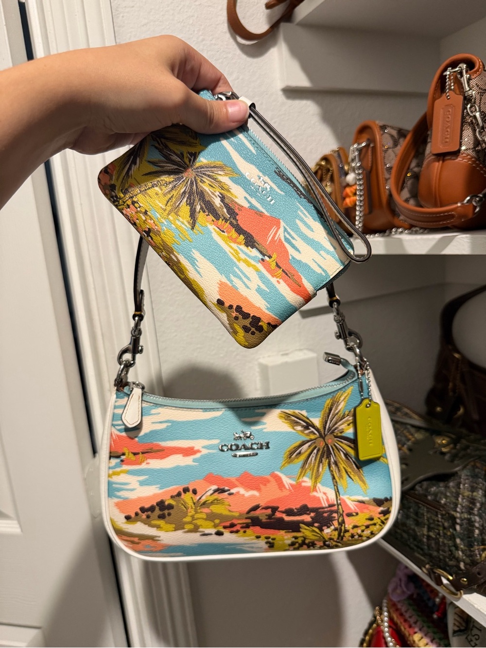 Coach Hawaiian Teri & Wristlet